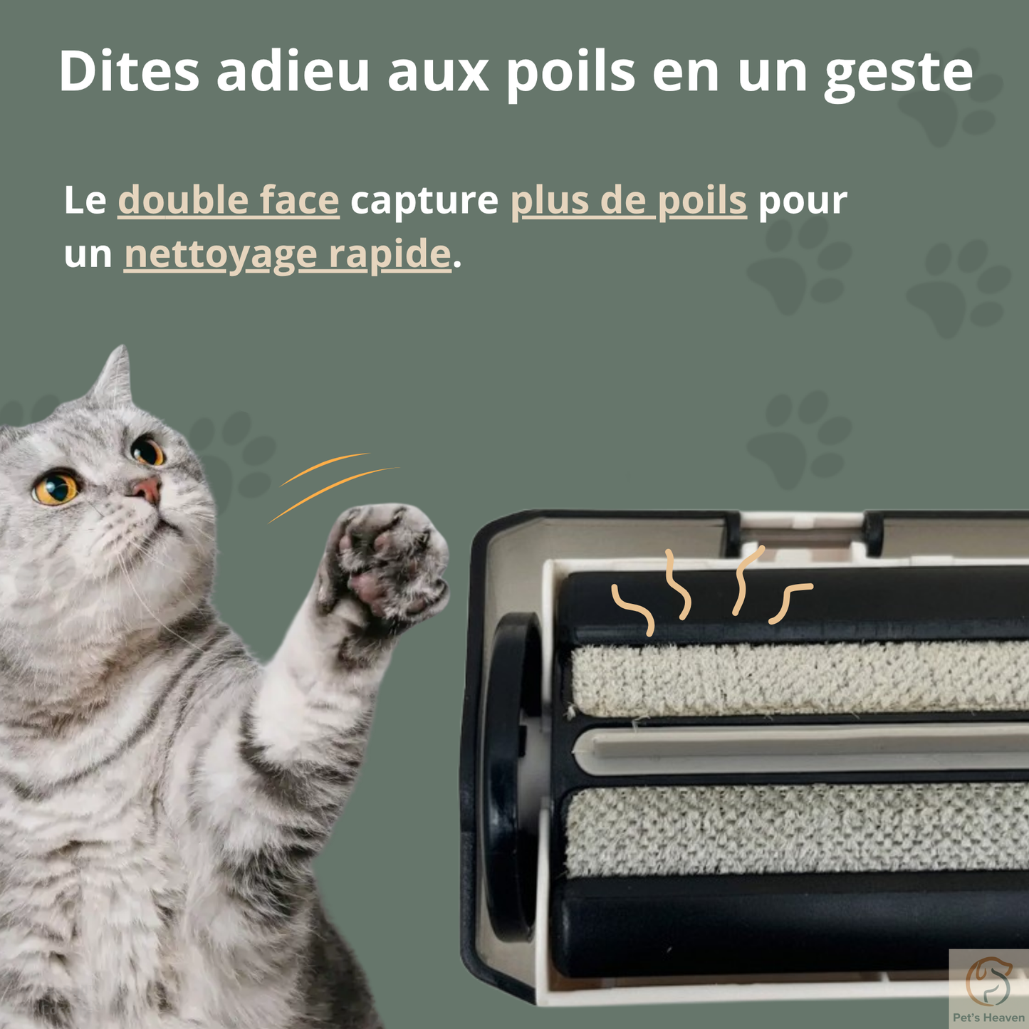 CleanRoll™・Rouleau anti-poils réutilisable