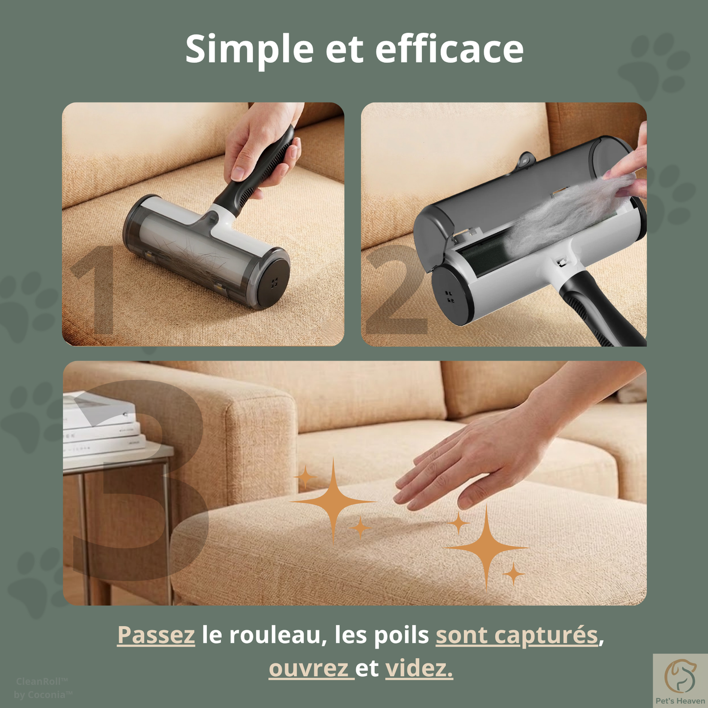 CleanRoll™・Rouleau anti-poils réutilisable