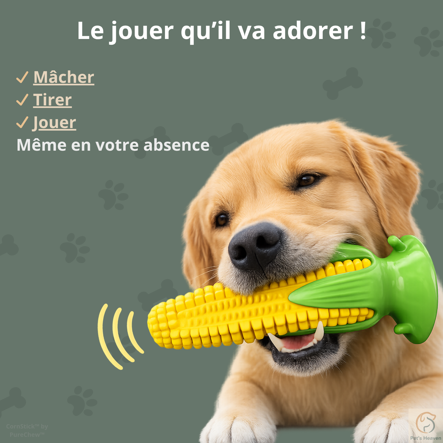 CornStick™・Jouet maïs à mâcher pour chien