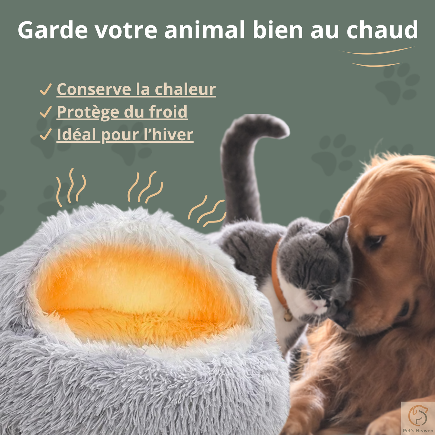 HaloNest™・Panier semi-couvert pour chats et chiens