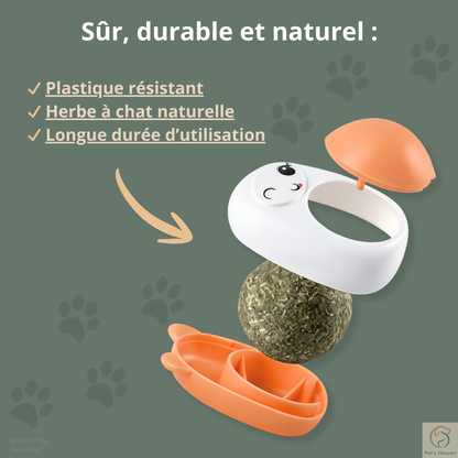 NatuRoll™・Boule rotative d'herbe à chat