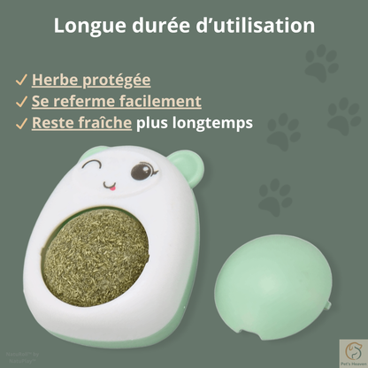 NatuRoll™・Boule rotative d'herbe à chat