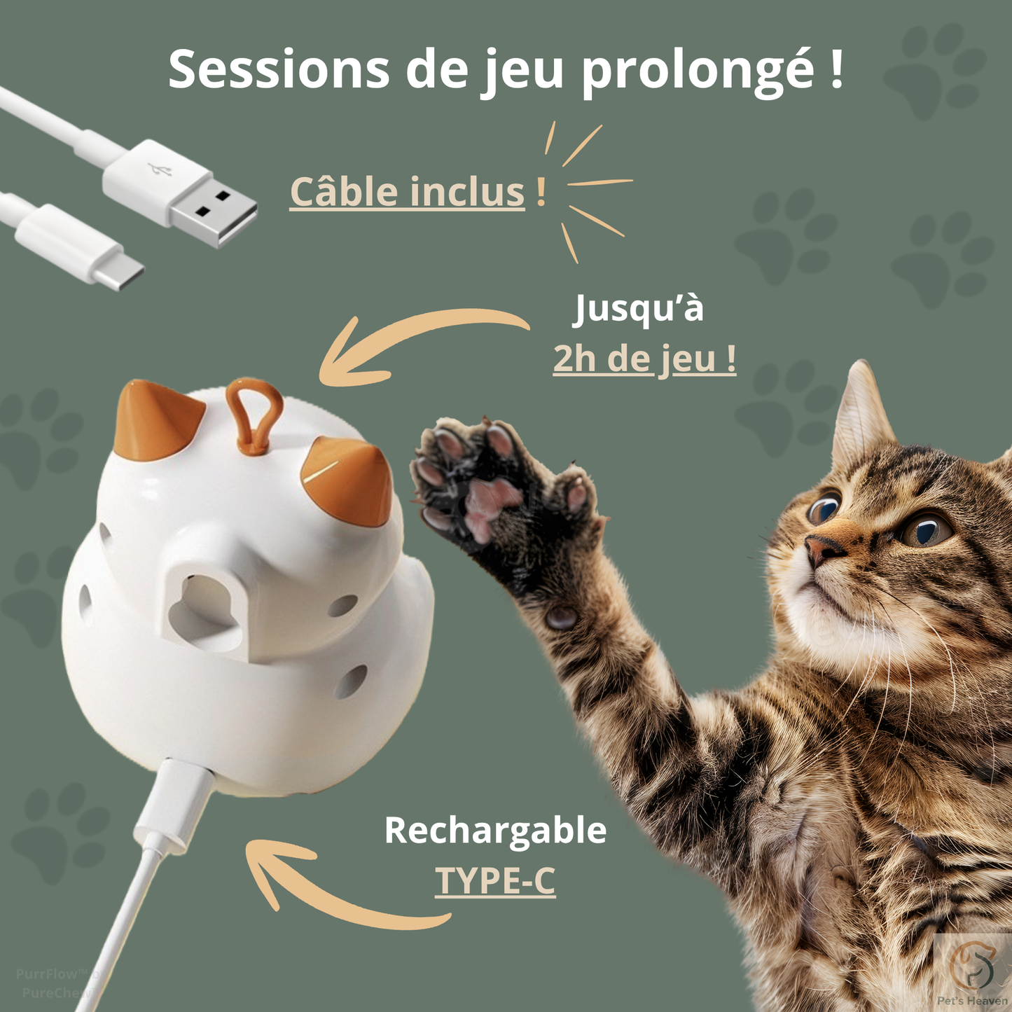 PurrFlow™・Jouet interactif automatique pour chat