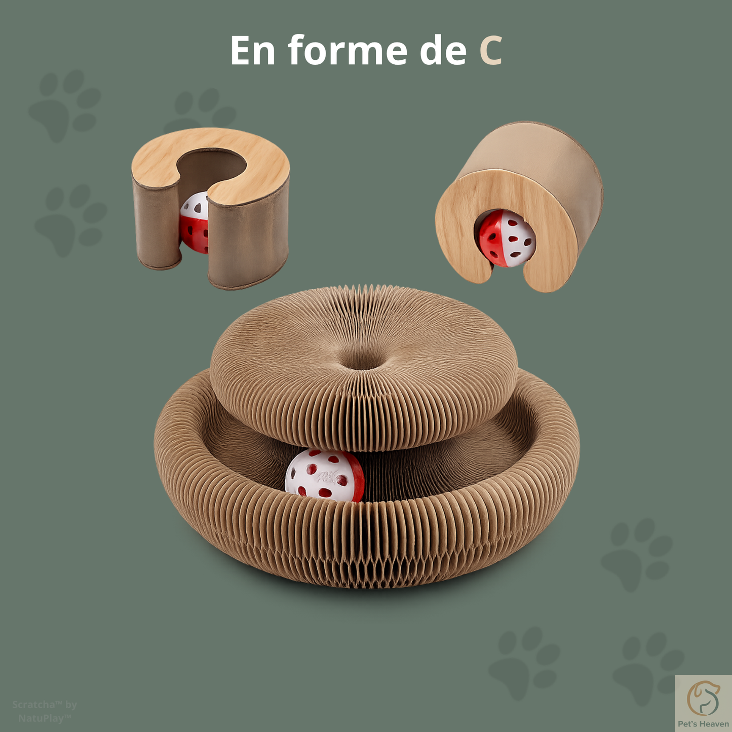 Scratcha™・Griffoir interactif & écologique pour chat