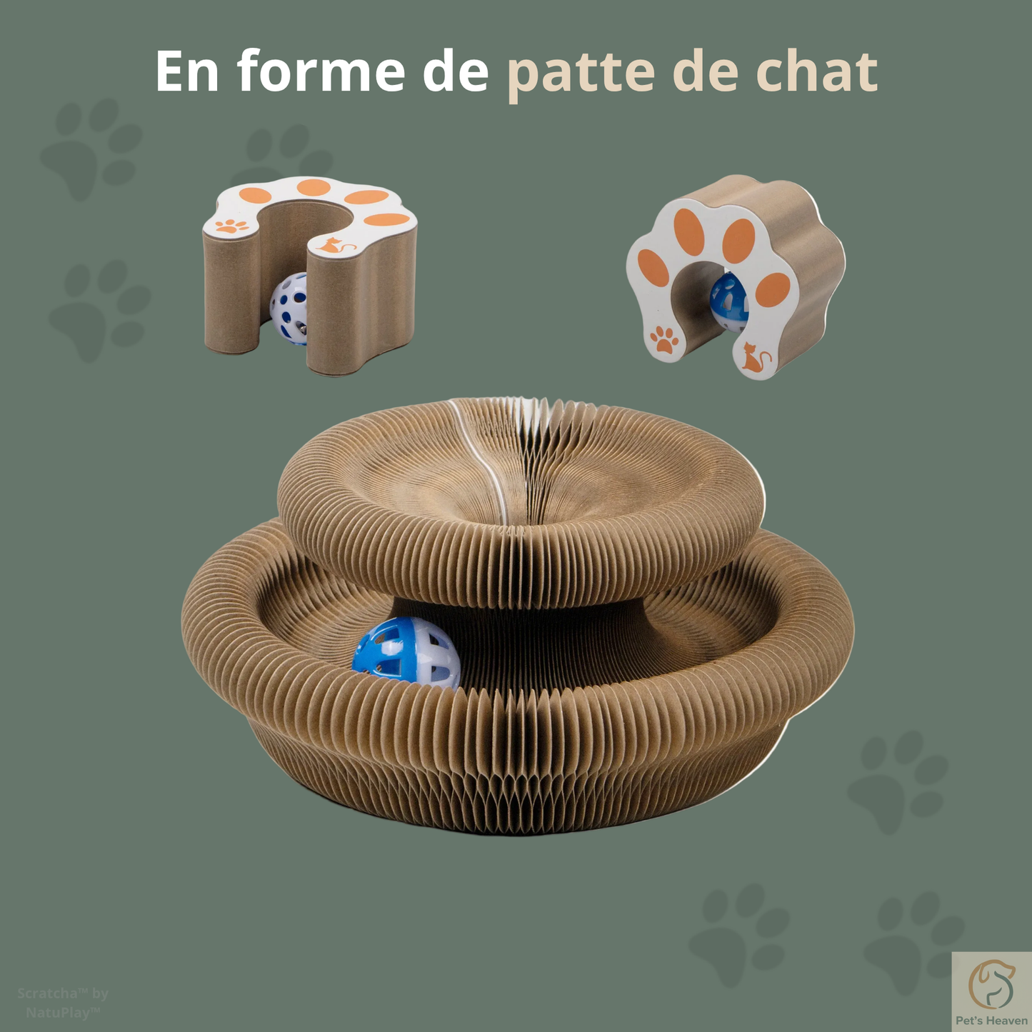 Scratcha™・Griffoir interactif & écologique pour chat