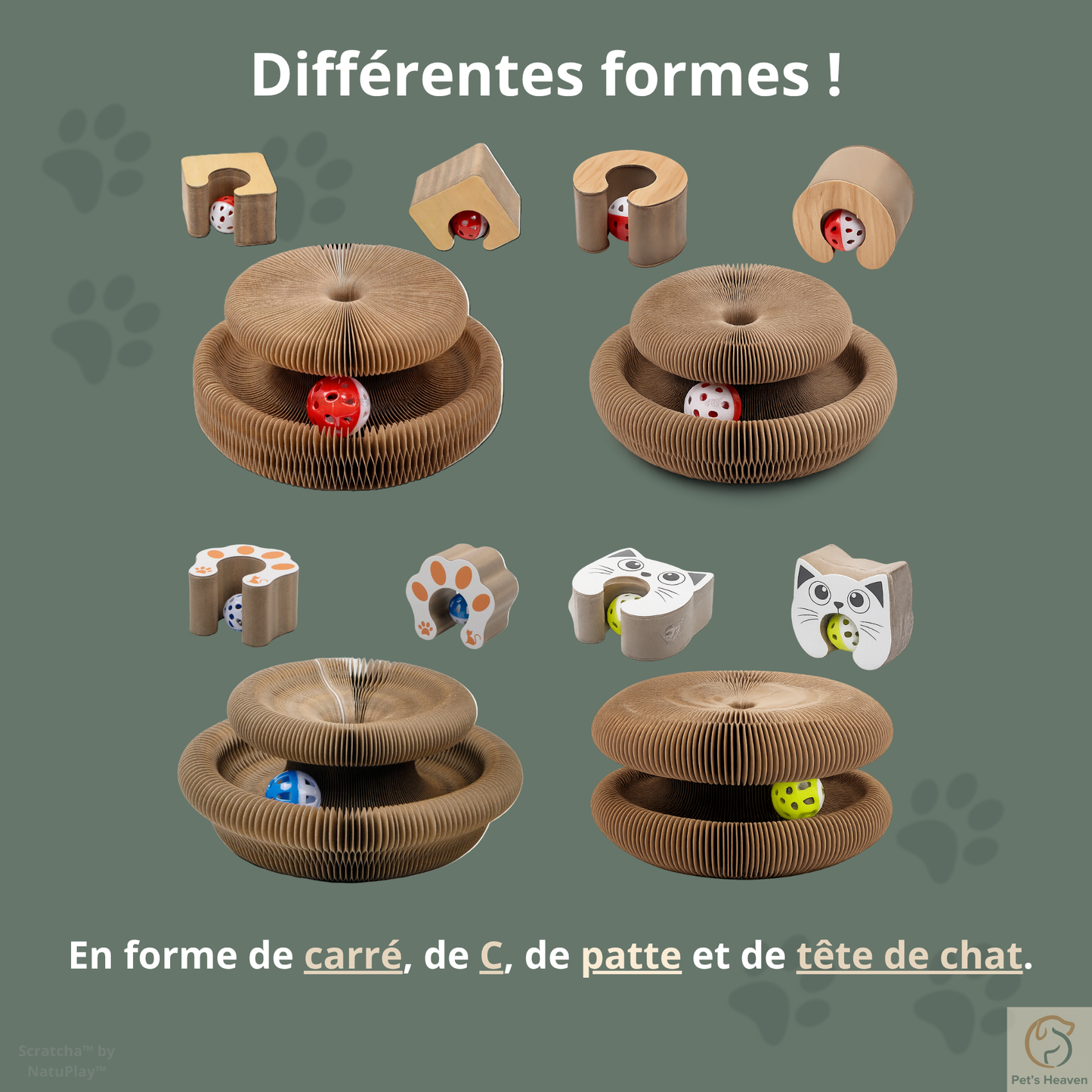 Scratcha™・Griffoir interactif & écologique pour chat